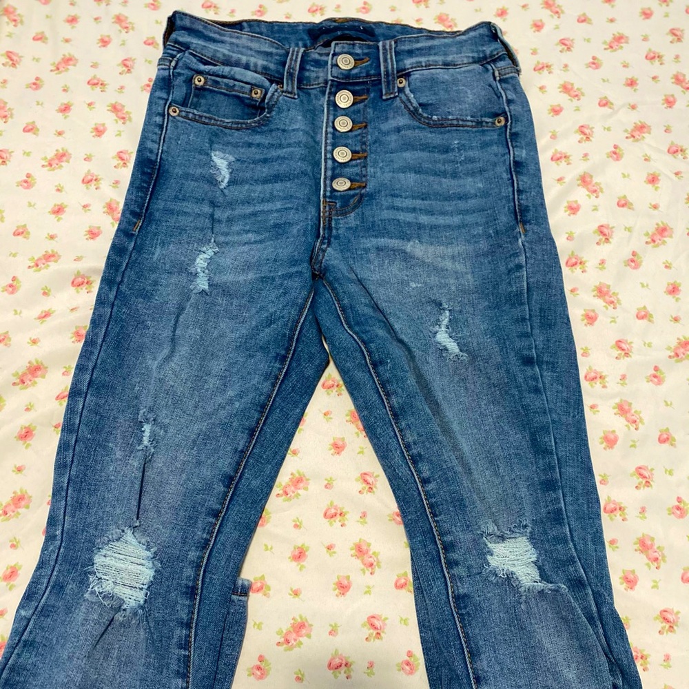 Blue ripped jeans
